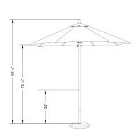 California Umbrella Grove Series Patio Market Umbrella in Pacifica with Wood Pole Hardwood Ribs Push Lift   567156019